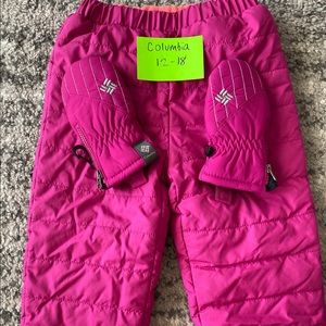 COLUMBIA SNOWPANTS AND GLOVES